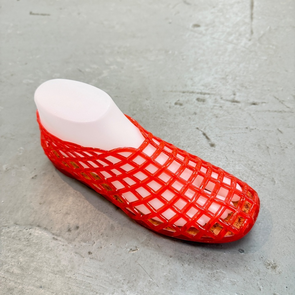 Women Red  Hollow Jelly Sandals Beach Ballerina Jelly Mesh Ballet Flats Ds109